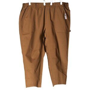 NWT OLD NAVY High Waist Pulla Utility Pants Cargo Tan Comfort Waist Women XXL
